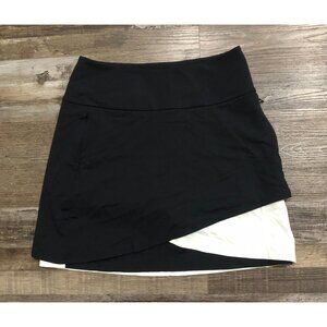 Kinona Wrap It Up Black and White Golf Tennis Athletic Skort Women Skirt Small